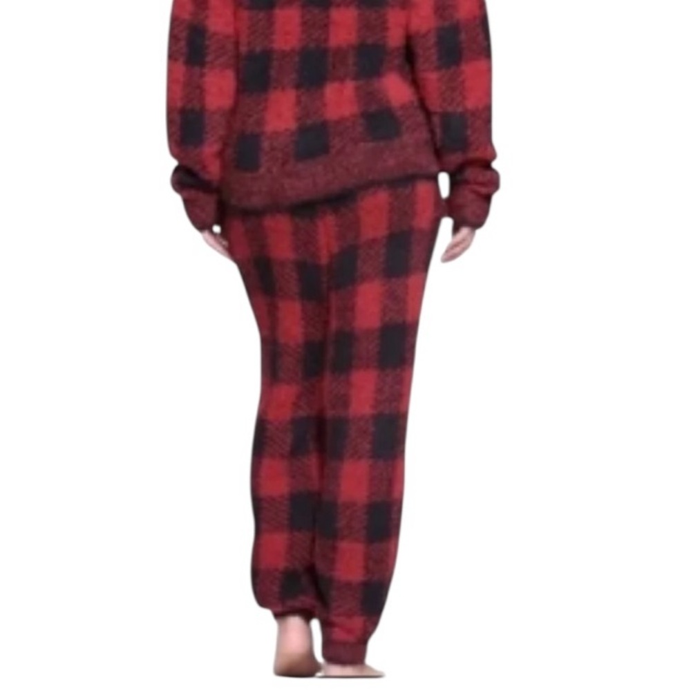NWT Skims Cozy Joggers in Brick Buffalo Check Sz S/M - Picture 3 of 16